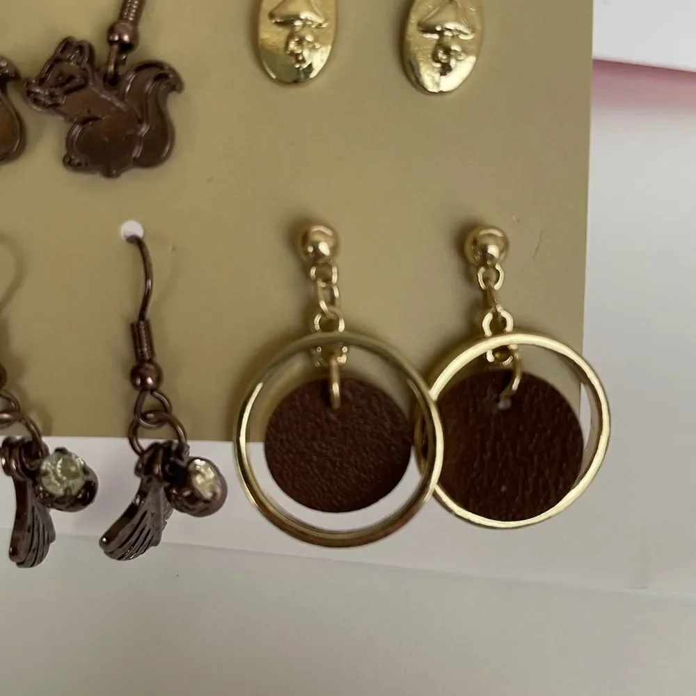 6 PAIR AUTUMN THEME EARRINGS‎